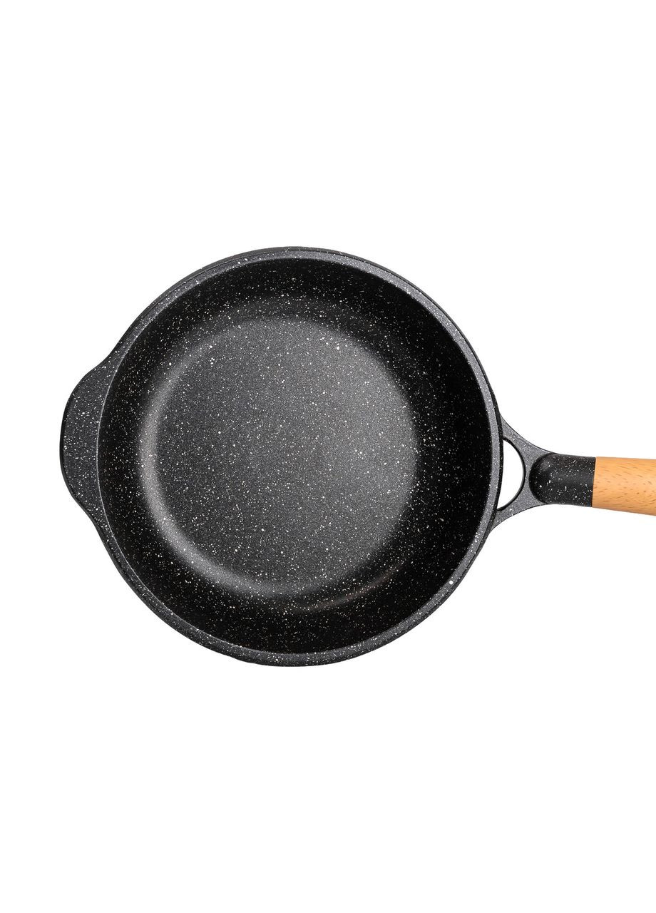 Алюмінієвий сотейник 2,7 л з мармуровим антипригарним покриттям Ø 24 см чорний HP-4-436B (A-033095) MGC (342759132)