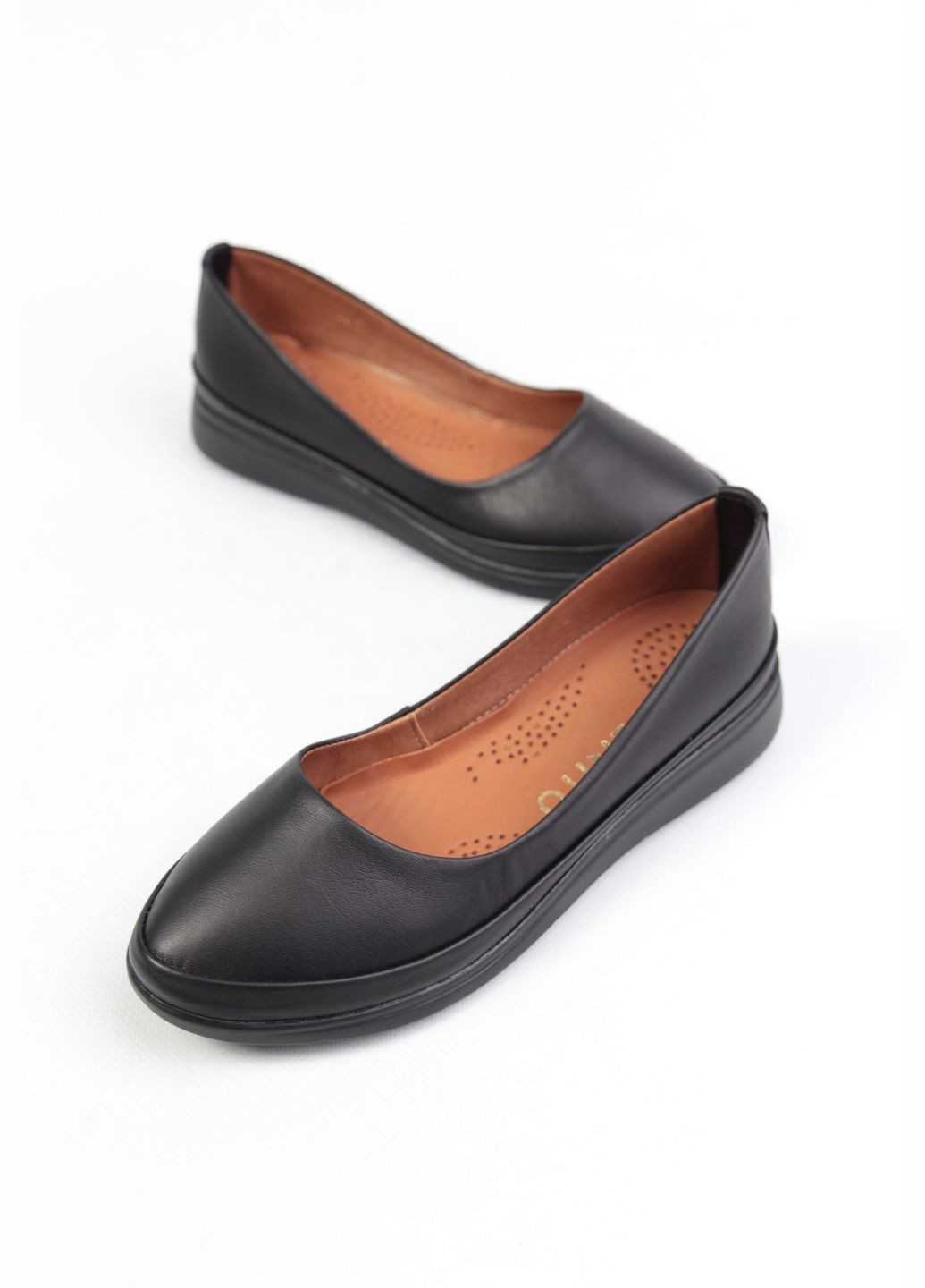 Жіночі балетки Benito | чорні однотонні натуральна шкіра (324834890)