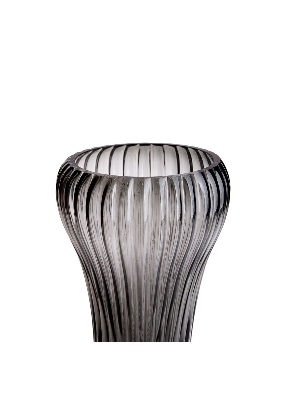 Ваза для цветов стеклянная, декоративная фигурная, серая, 27 см HP-1719 Yiwu (370707925)