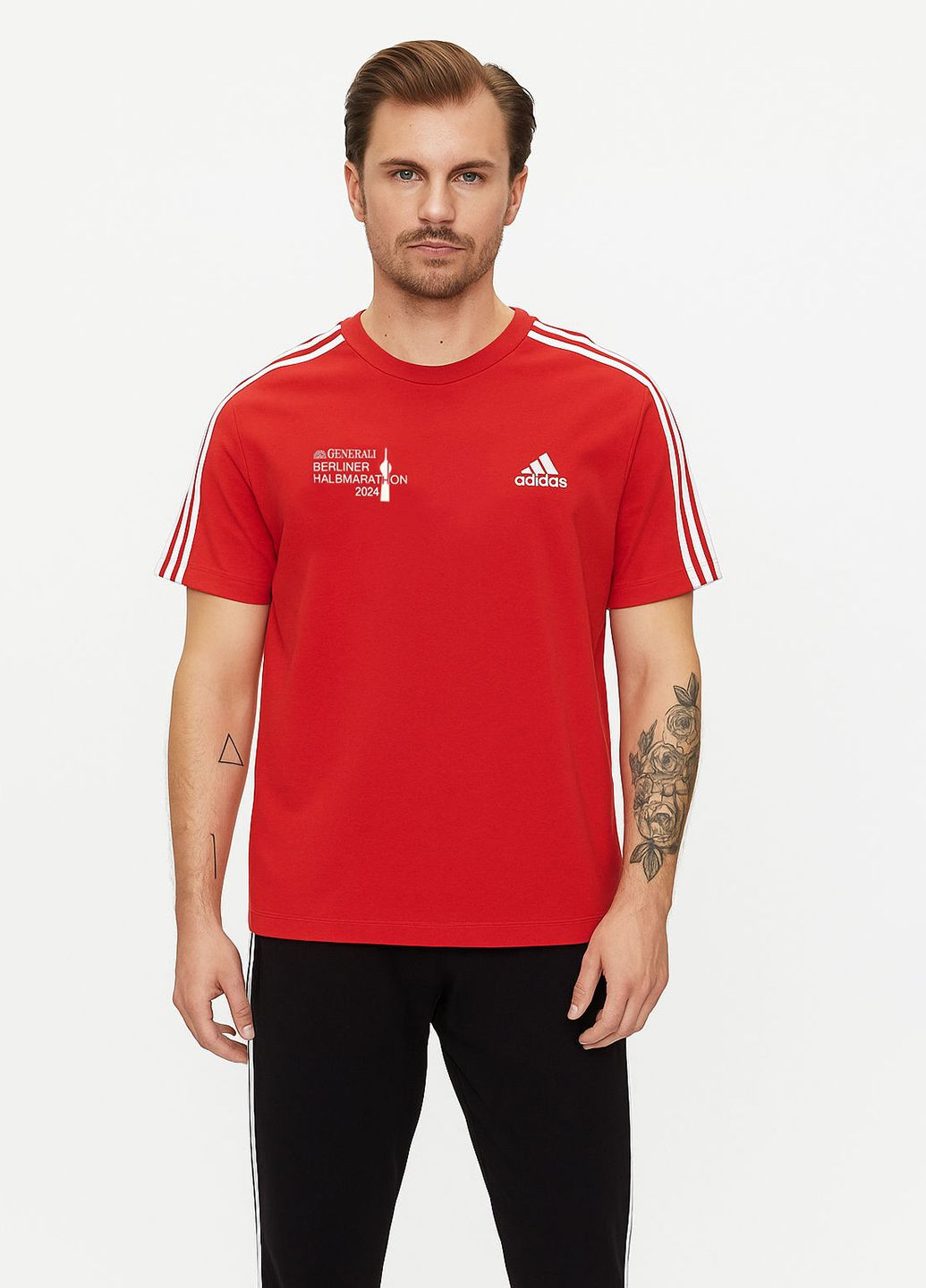 Красная футболка из хлопка Adidas Originals