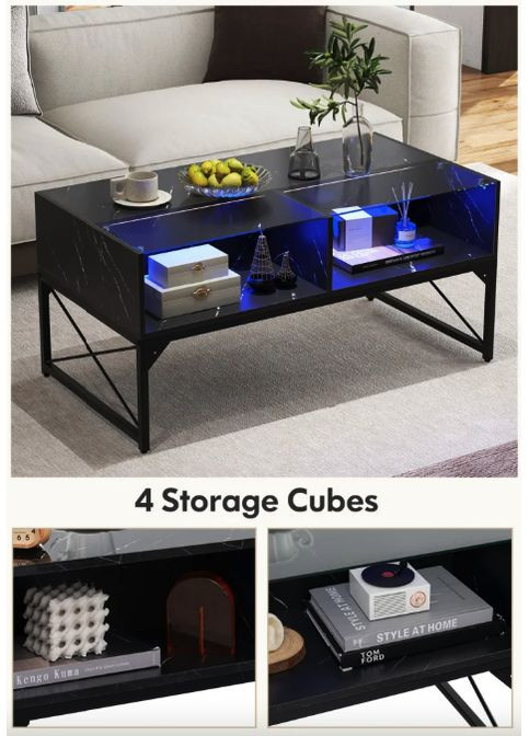 Журнальний стіл Moderne з підсвіткою Costway (361951662)