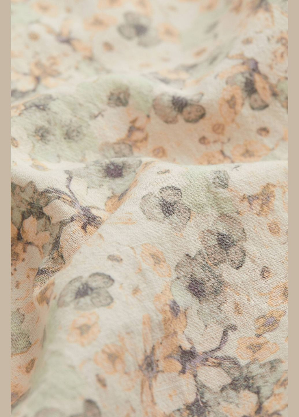 Бежевое повседневный платье H&M с цветочным принтом