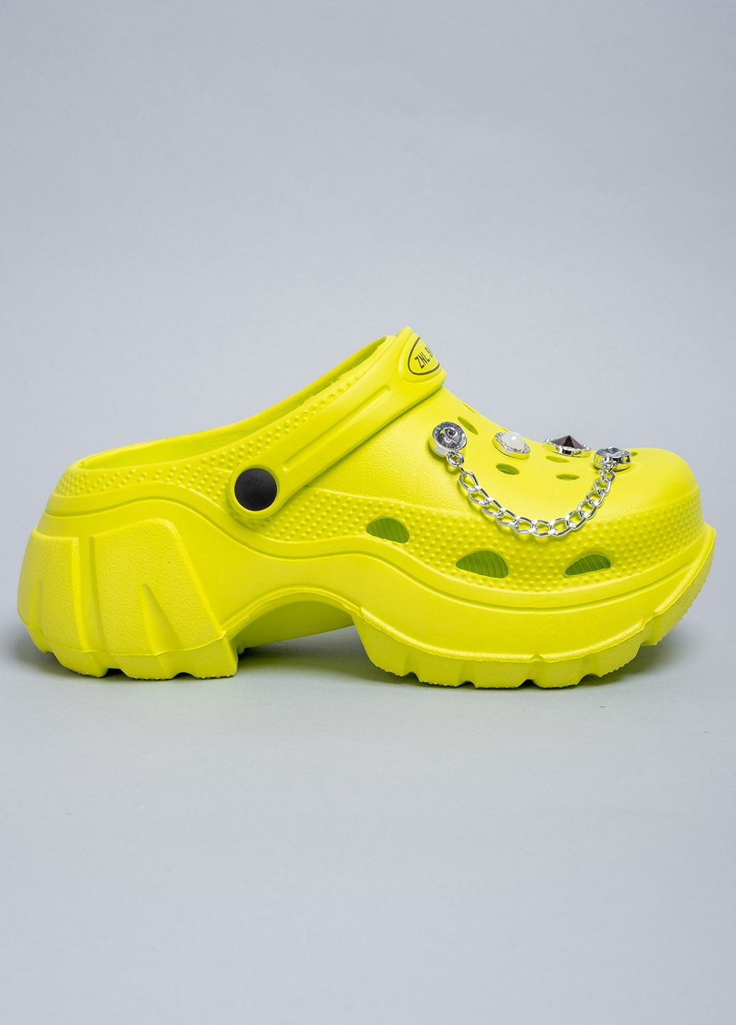 Желтые кроксы женские с пинами 343029 Power без каблука