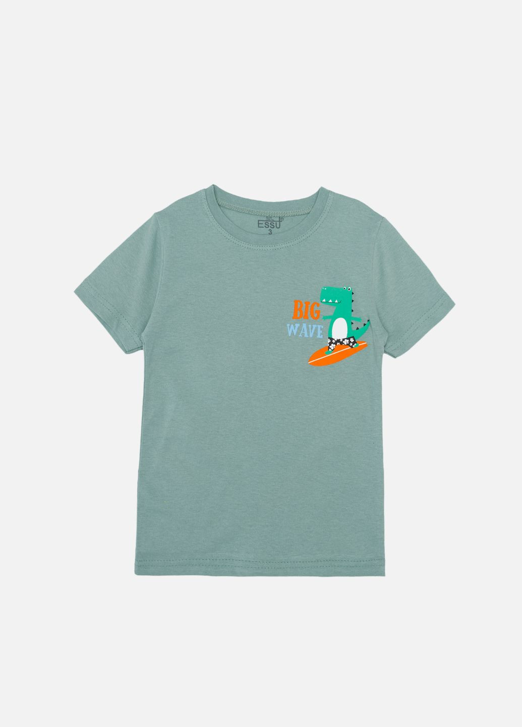 Оливкова літня футболка з коротким рукавом для хлопчика колір оливковий цб-00243907 Essu