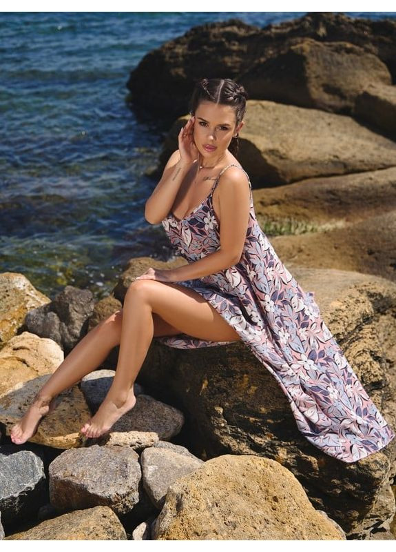 Комбинированное платье 14793 мультиколор ISSA PLUS однотонное