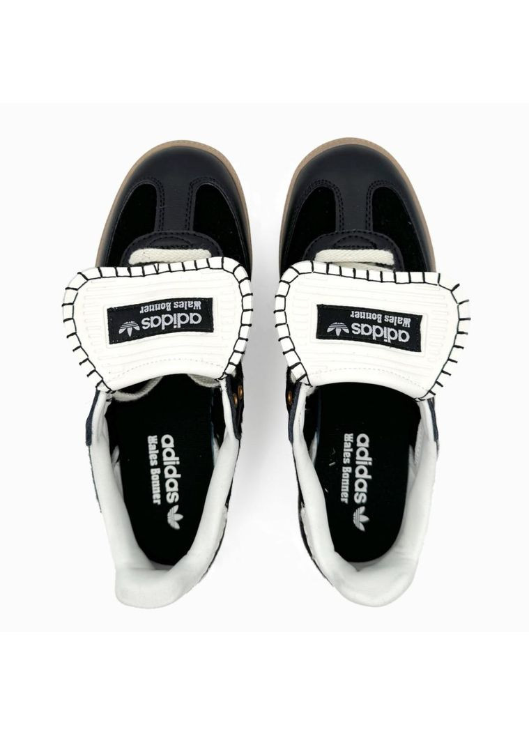 Черные демисезонные кроссовки мужские adidas samba wales bonner black white адидас самба No Brand