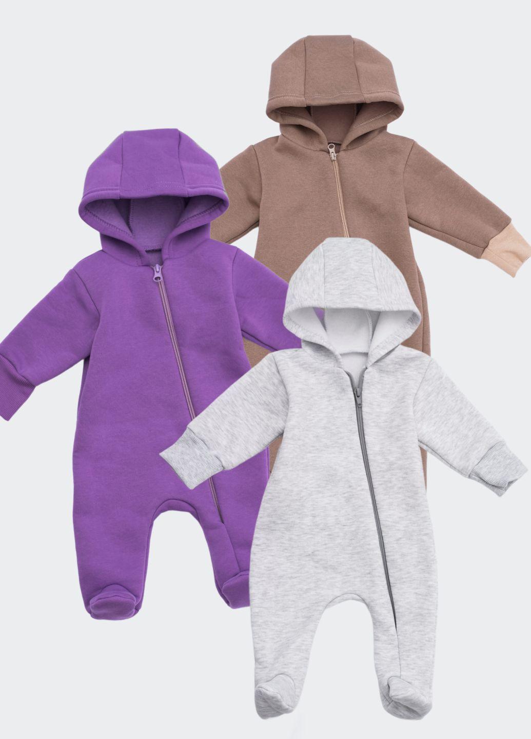 Дитячий теплий ромпер / комбінезон на замку комплект 3 шт No Brand (363112956)