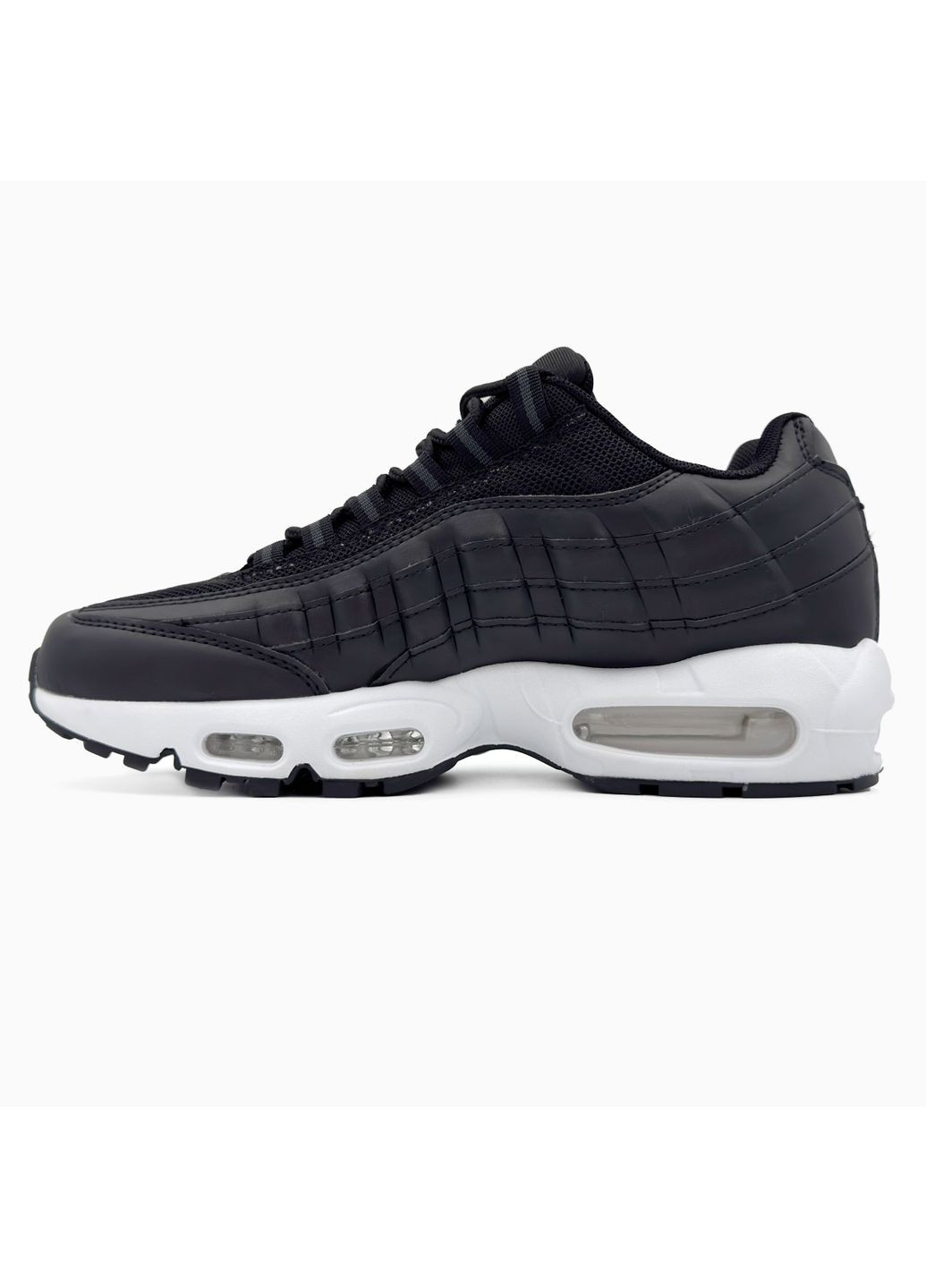 Чорні Осінні кросівки чоловічі nike air max 95 black / white найк аір макс 95 No Brand