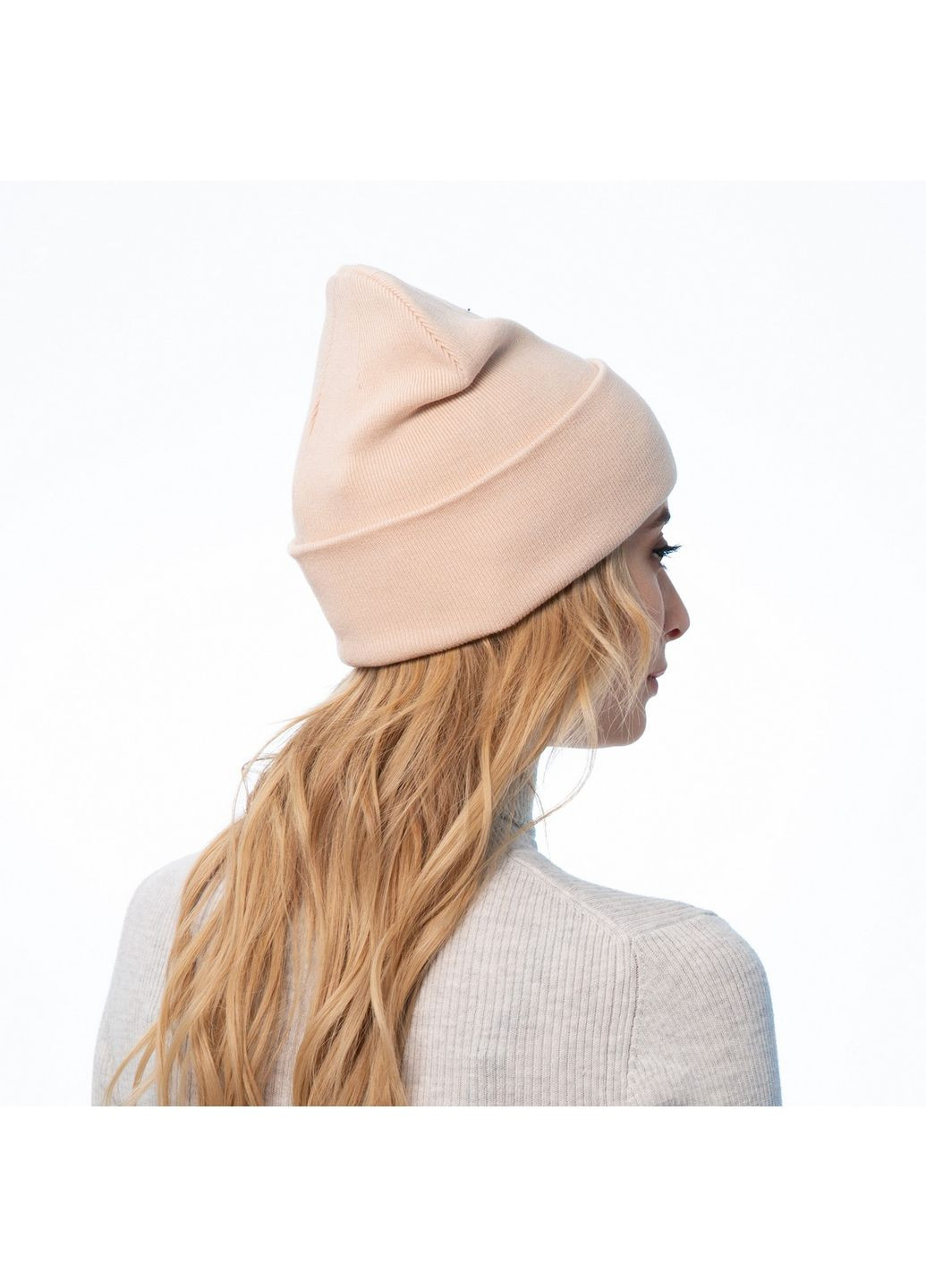 Шапка біні жіноча віскоза бежева RUTH LuckyLOOK 977-816 (322792490)