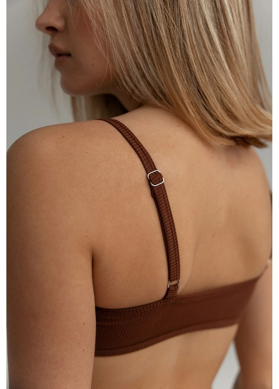 Коричневый лиф женский стаф мягкий базовый bi brown seli Staff