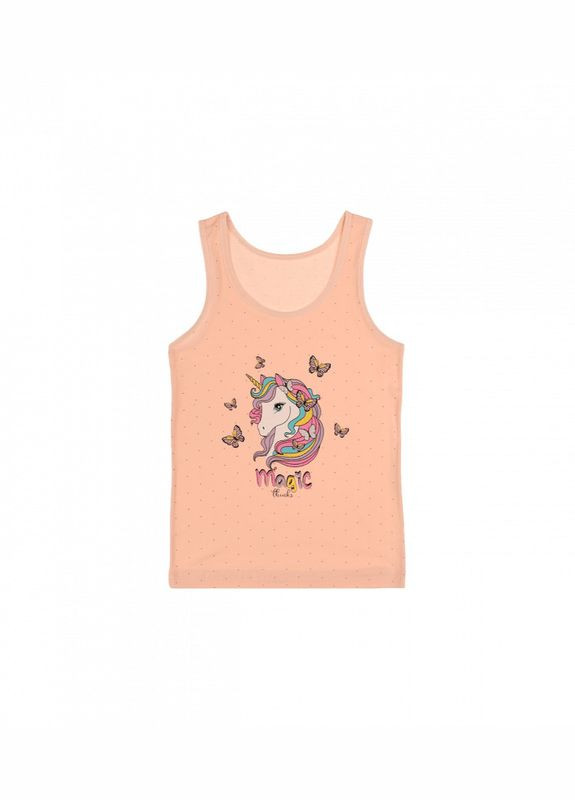Майка на широких бретелях для девочек с принтом Единорог Donella (313426851)