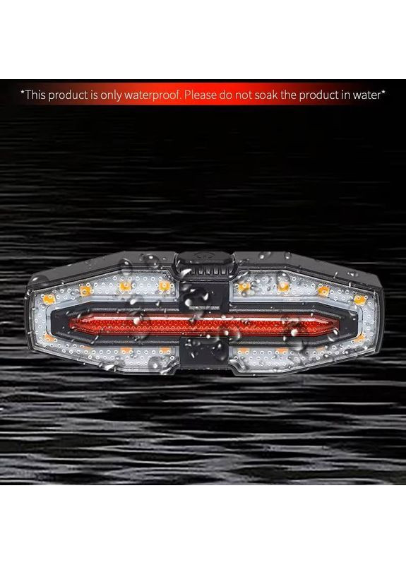 Велофонарь с поворотами LY-5510 red+yellow с аккумулятором + пульт управления No Brand (369720284)