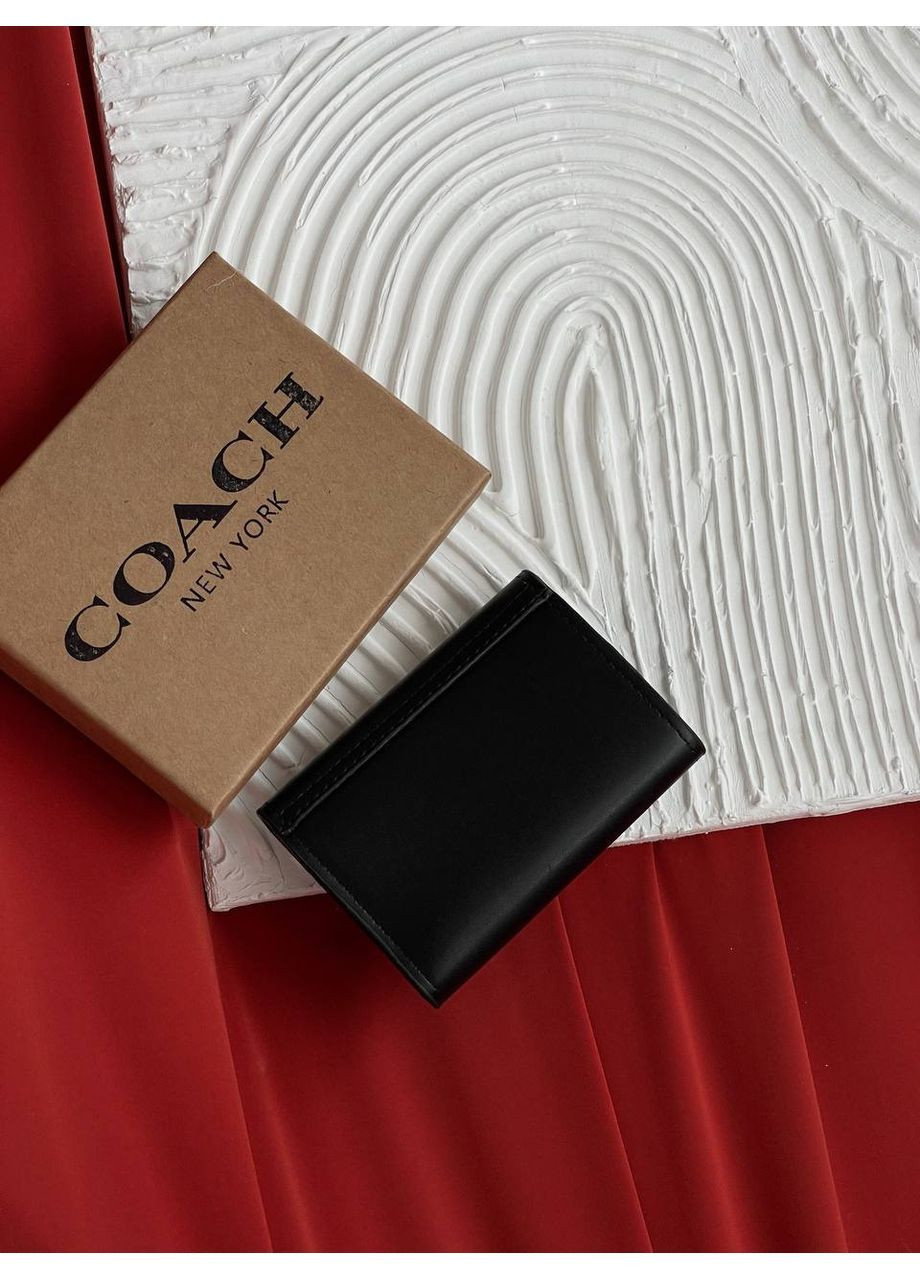 Кошелек женский Черный Coach портмоне Коуч визитница бумажник маленький No Brand (362045792)