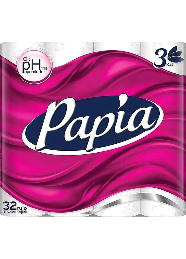 Туалетний папір, 3 шари, 32 рулони 32шт (2-1101265) Papia (381924404)