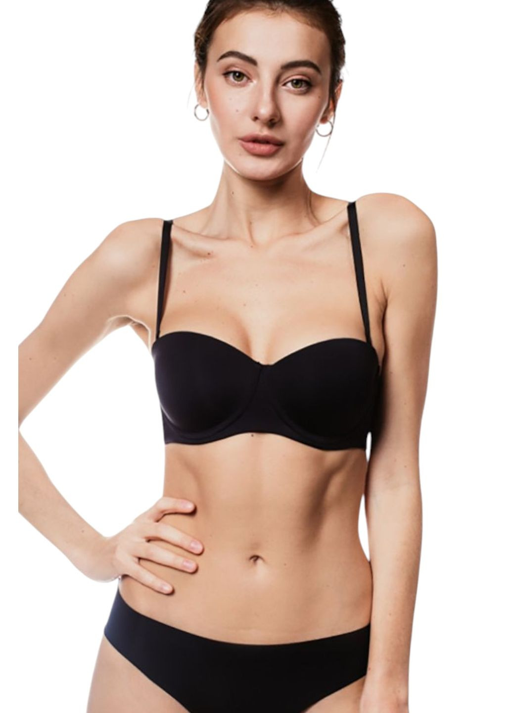 Чорний бюстгальтер-балконет гладкий з push-up l1512a0 sandro Luna поліамід, еластан
