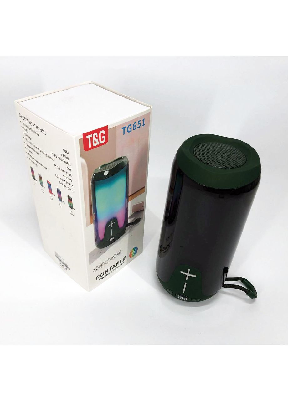 Bluetooth акустика с радио TG651, Bluetooth колонка с 561 разноцветной подсветкой Bd (341828071)