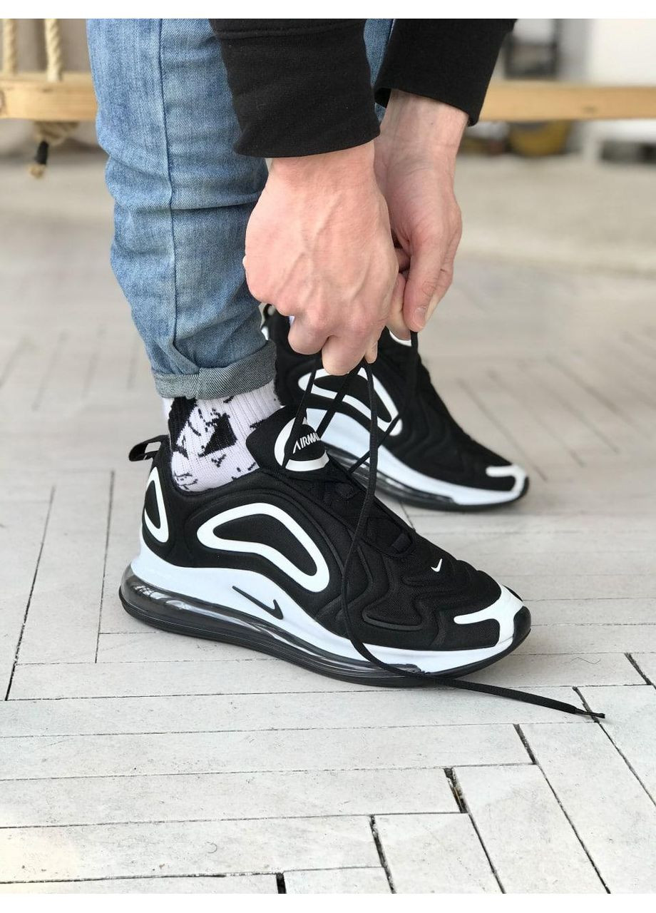 КРОССОВКИ ЖЕНСКИЕ NIKE AIR MAX 720 BLACK WHITE НАЙК АИР МАКС 720 No Brand чёрные демисезоны (368859793)