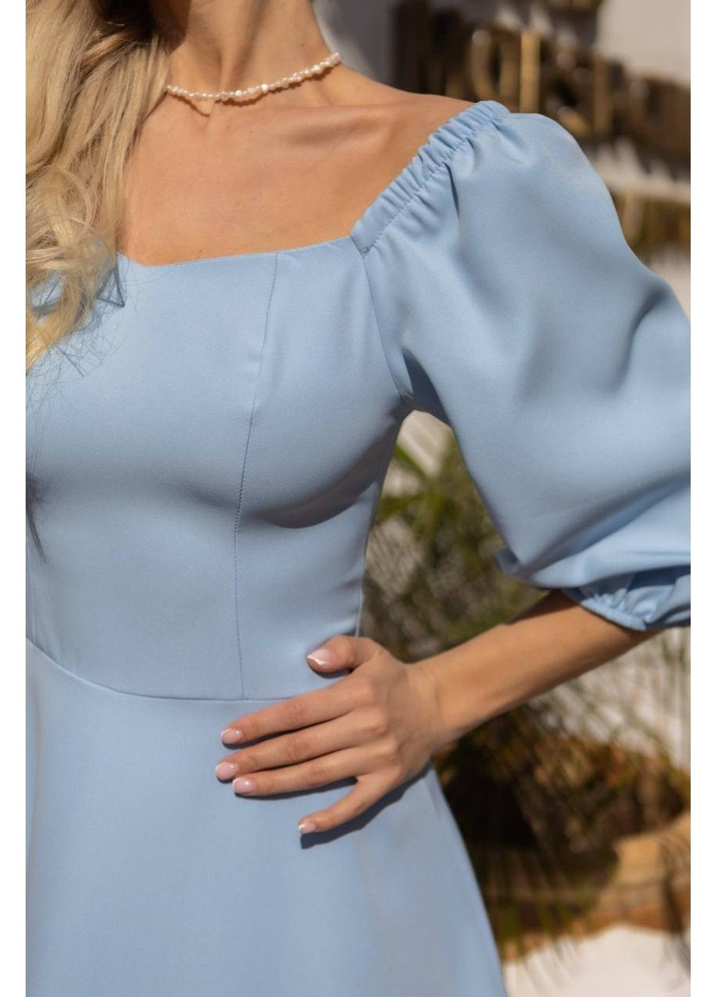 Блакитна жіноча сукня костюмна модель 5428 блакитний Україна