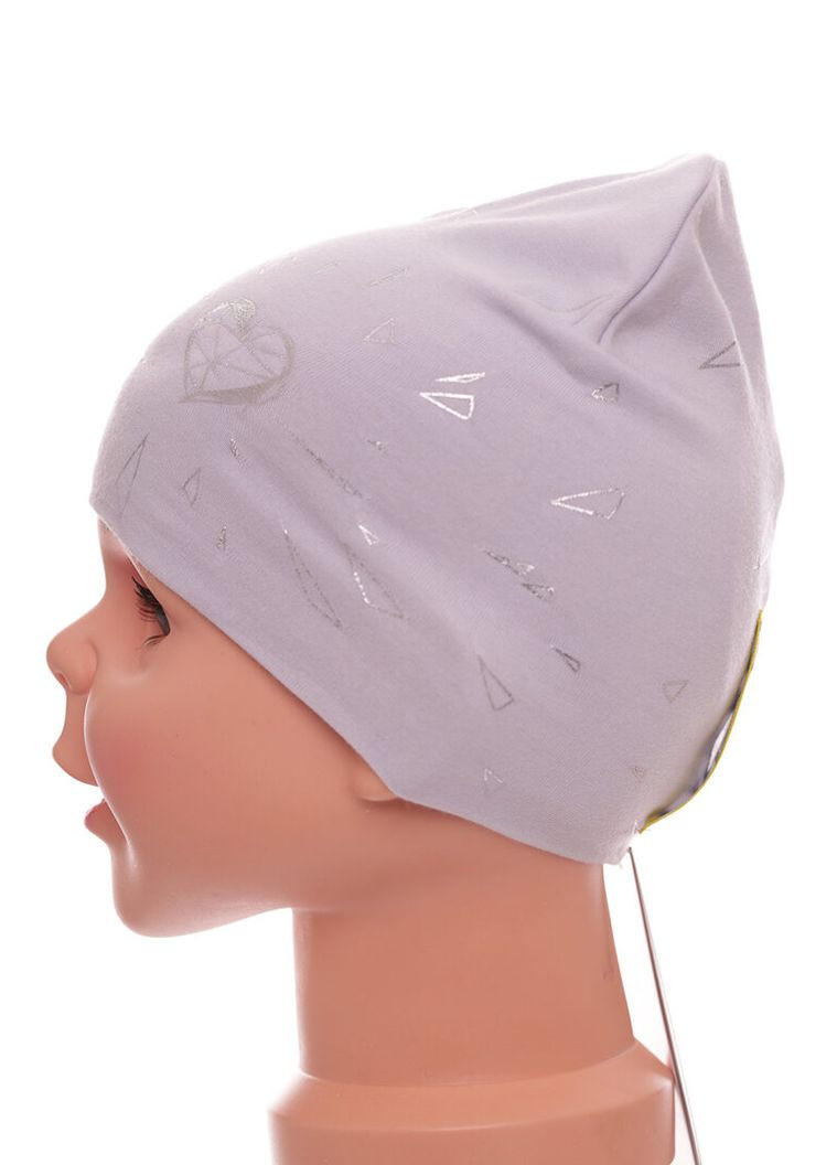 Шапка трикотажная для девочки с сердцем светло-серая 12м+ (50956) BABYKROHA (317042697)