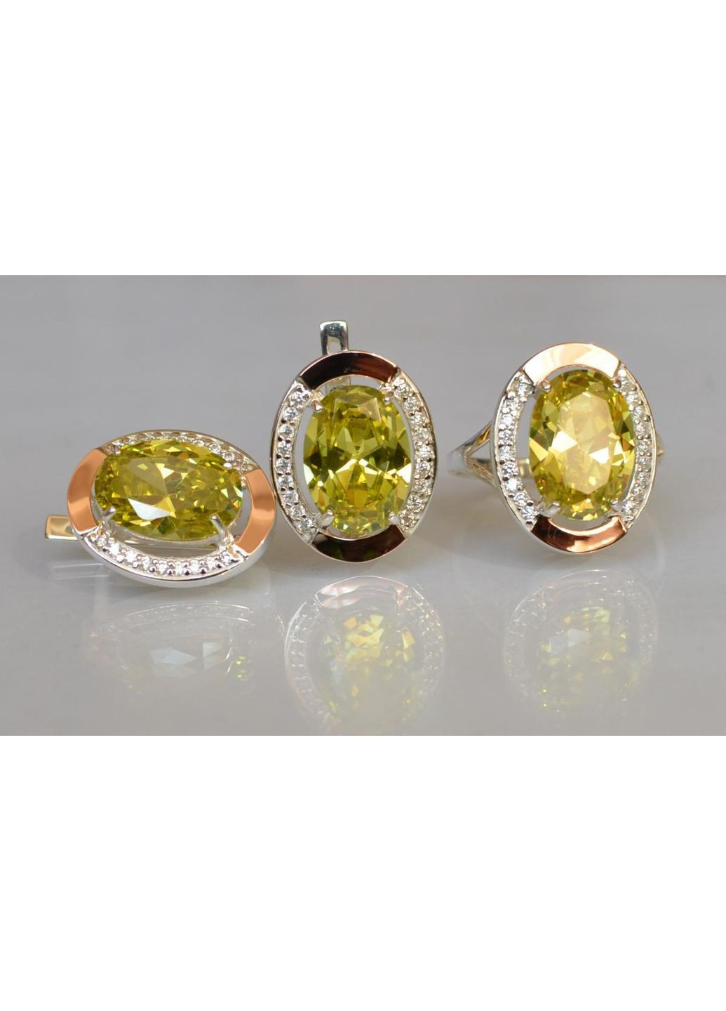 Серебряный гарнитур со вставками из золота Silver Style (367268302)