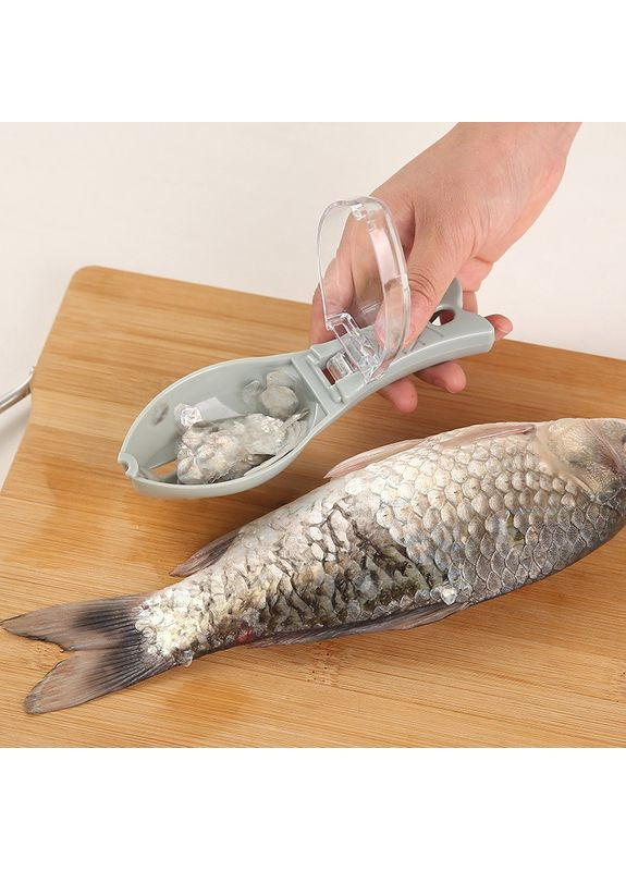 Скребок для чищення риби від луски, ніж для чищення риби з контейнером (оливковий) China (366890765)
