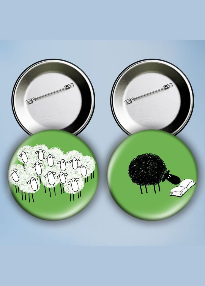 Значки на булавці набір 2 шт Барашка металеві на шпильці 56 мм No Brand (303108273)