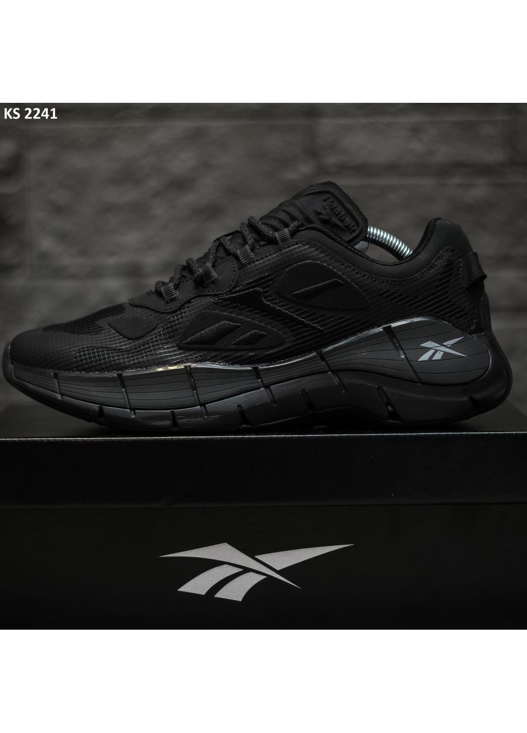 Чорні Осінні кросівки чоловічі reebok zig kinetica ii black рібок зіг кінетіка No Brand