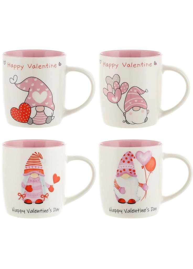 Кружка фарфоровая "С Днем Святого Валентина" 350мл, розовая BonaDi (372172494)