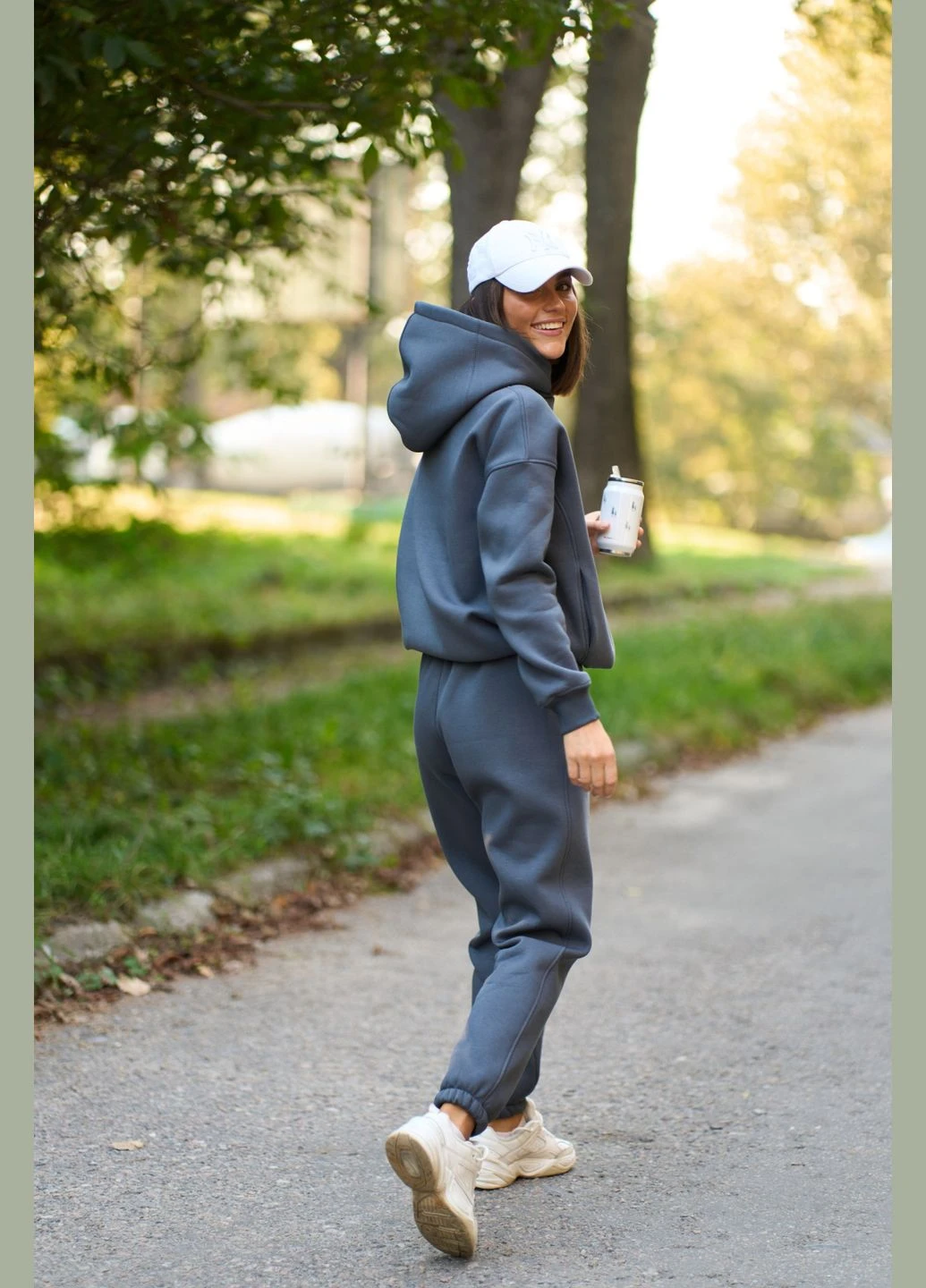 Жіночий теплий костюм двійка колір графіт New Trend (304645704)