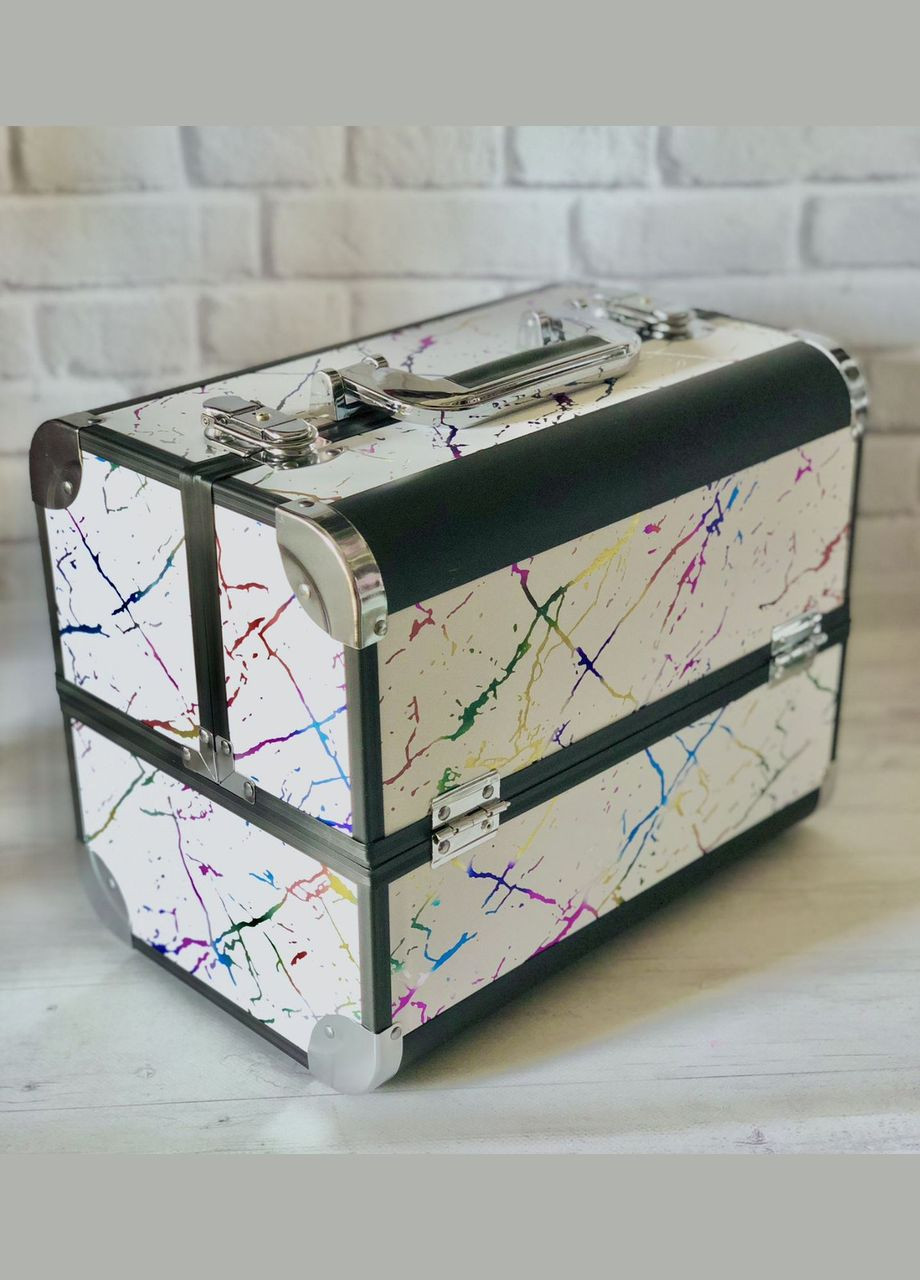 Валіза кейс для мастетра манікюру, візажиста, косметолога з візерунком (метал+пластик) Global Fashion (297922803)