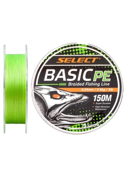 Шнур Basic PE 150м Светло-зеленый 0.04мм 5lb/2.5кг (1870.19.50) Select Basic PE 150m Light Green 0.04mm 5lb/2.5kg (401483571)