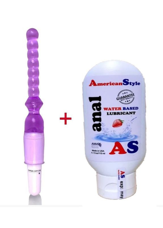 Силіконова анальна вібропробка з полуничним лубрикантом No Brand (340914807)