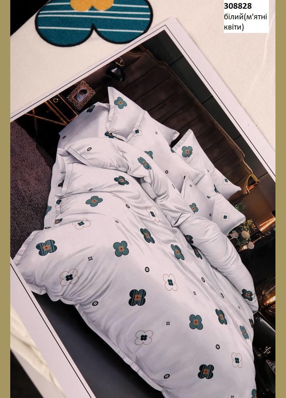Набор постельного белья с рисунками Бежевый цветы JUGO 0367 (290665362)