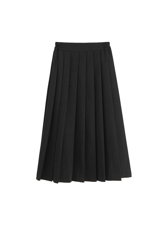 Спідниця по коліно в стилі аніме плісирована класична чорна 6542 176-182 No Brand (351476372)