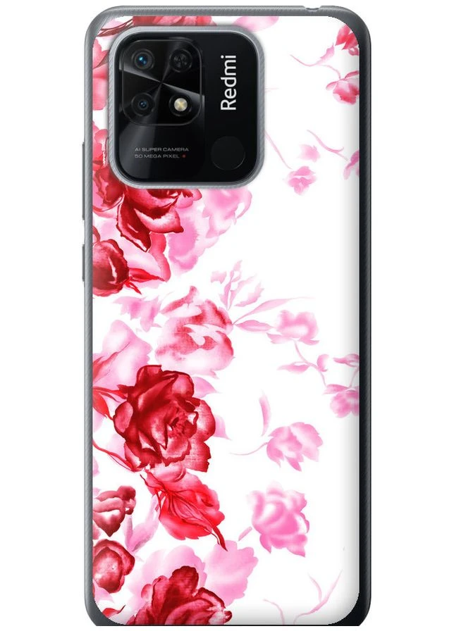 Силіконовий чохол 'Намальовані троянди' для Endorphone Xiaomi Redmi 10C (378335498)