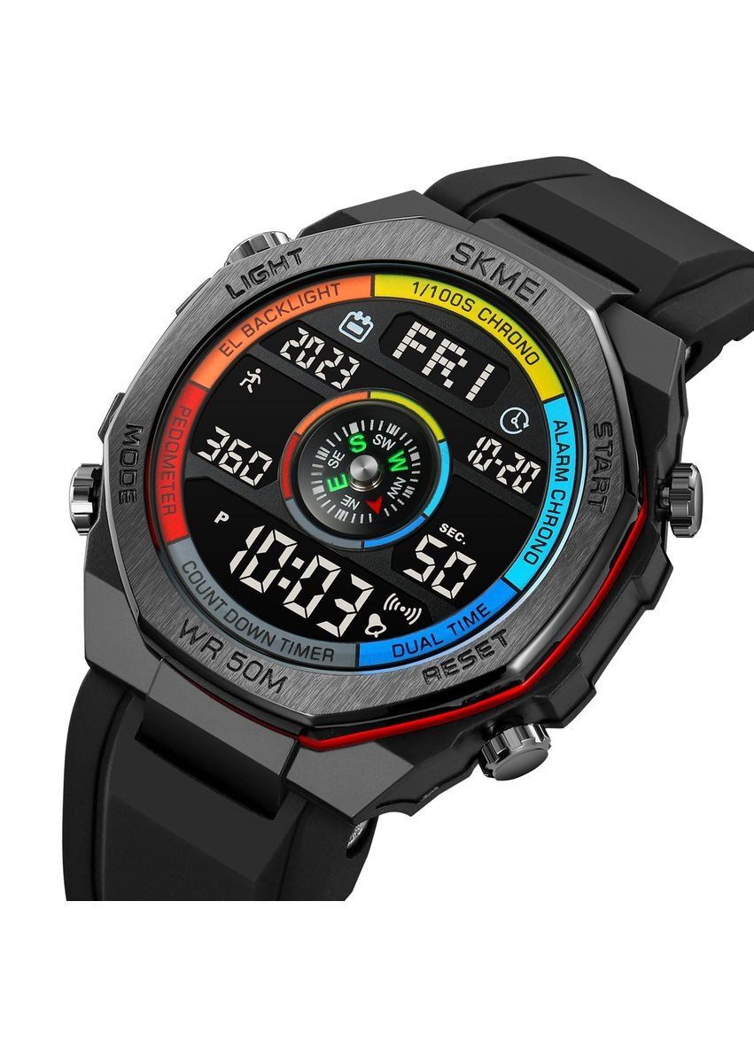 Часы Colorful-Red электронные для мужчин спортивные с будильником и компасом ProDobro (367266095)