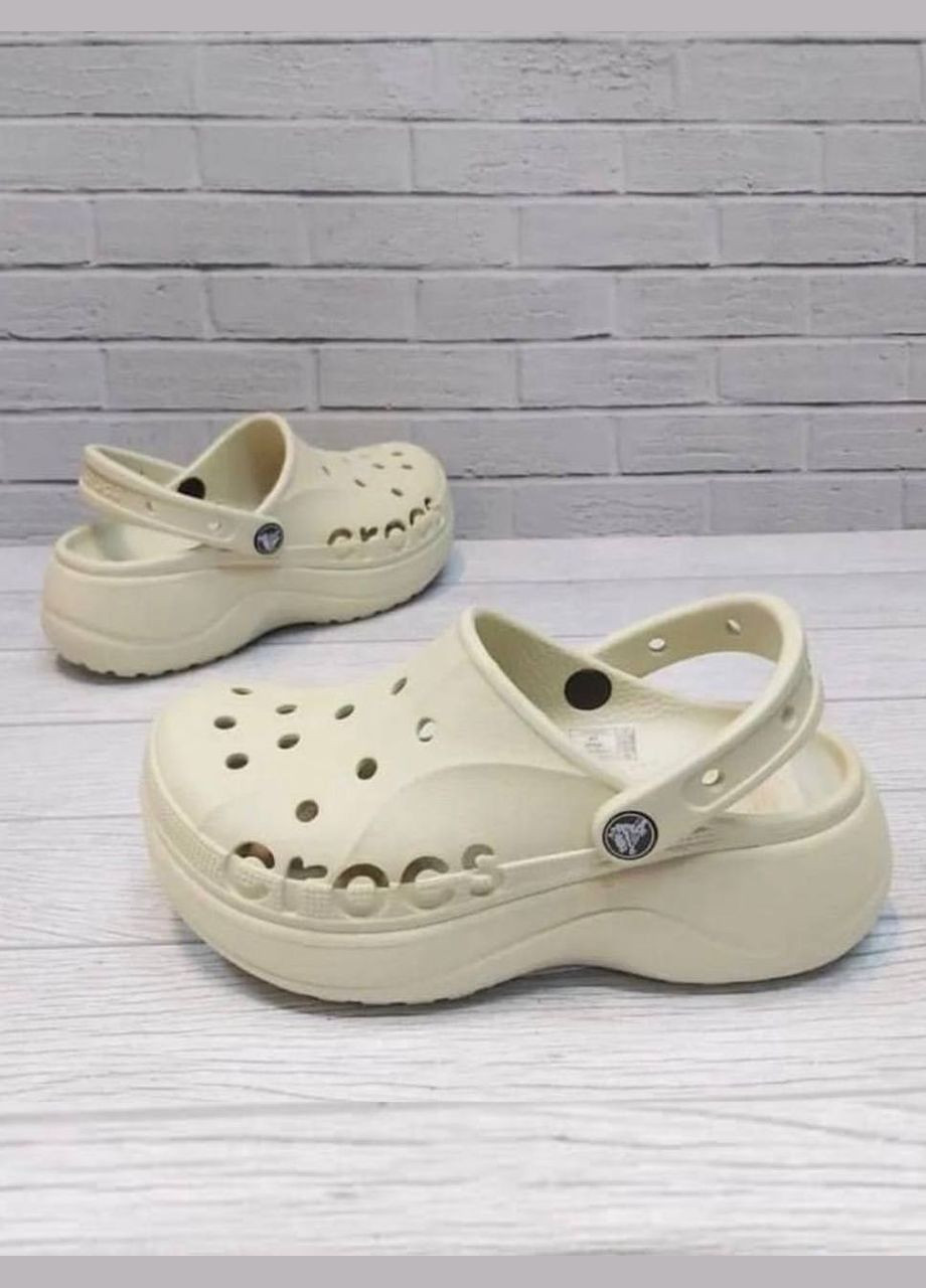 Бежевые clog крокс платформа бая клог Crocs