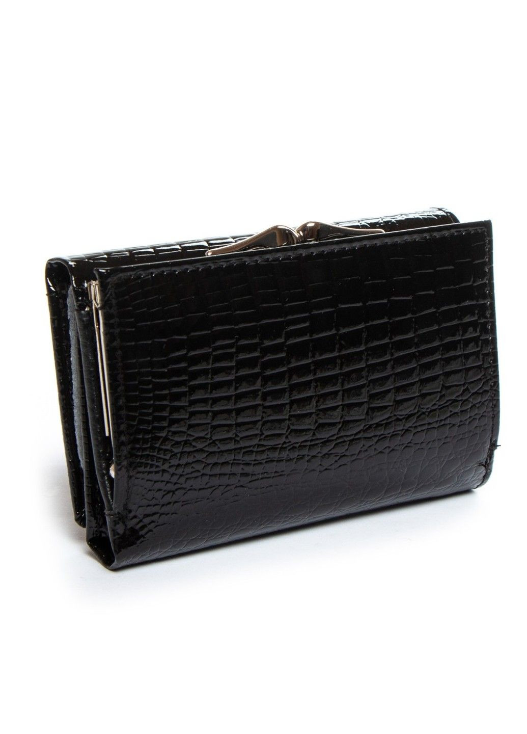 Шкіряний жіночий лаковий гаманець W5 black Sergio Torretti (282557249)