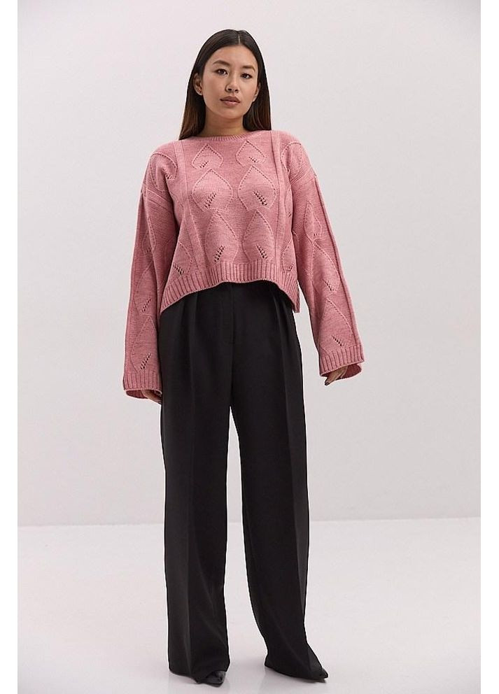 Персиковый демисезонный свитер женский короткий узор однотонный 44/46 Arjen