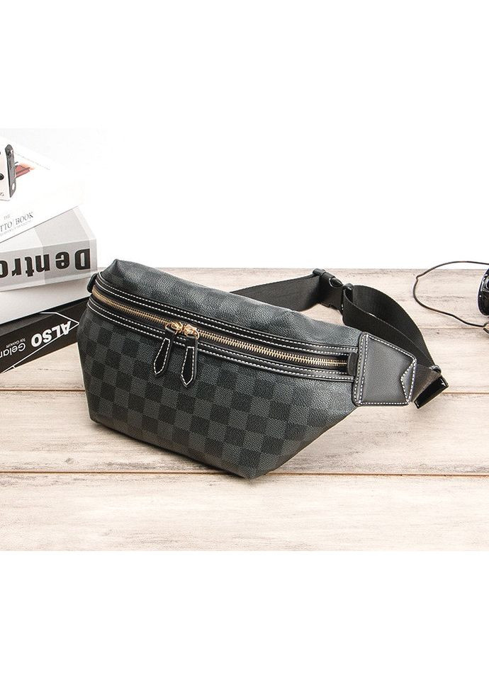 Мужская бананка из экокожи черная ProDobro (363222022)