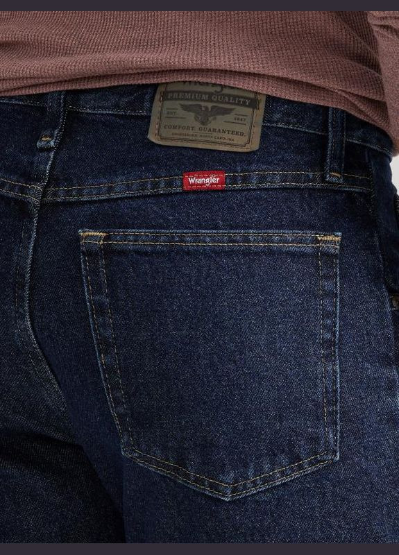 Темно-синие демисезонные прямые джинсы 5 star premium denim – midnight rinse (96501mr) Wrangler