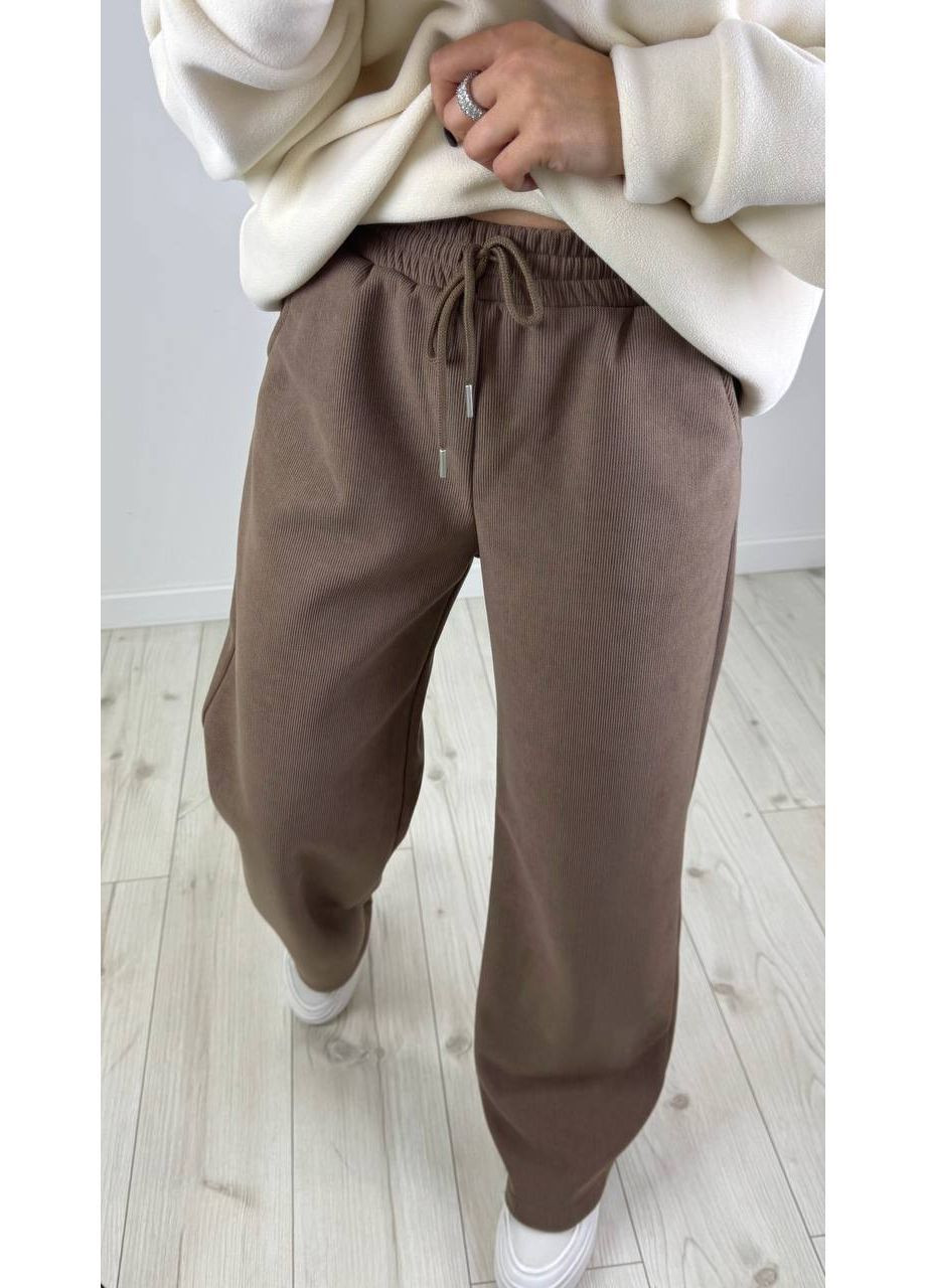 Брюки 45 вельвет на флисе палаццо,талия резинка,с карманами Україна (371185560)