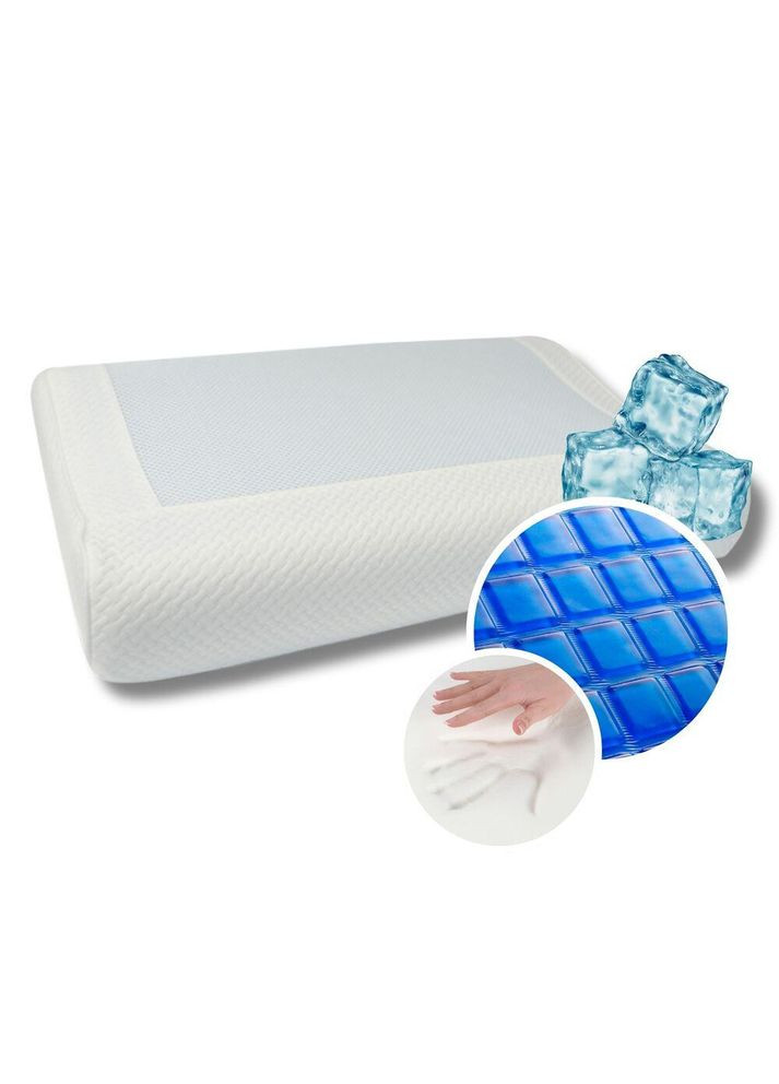 Подушка ортопедическая CoolGel 60х40х11/9 см анатомическая с эффектом памяти для сна на боку, спине IDEIA (338225072)