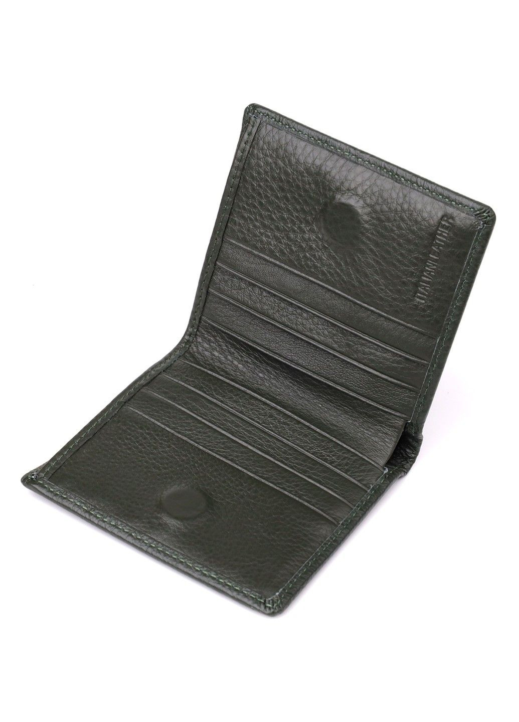 Жіночий гаманець на магніті з натуральної шкіри 23093 Зелений st leather (330642783)