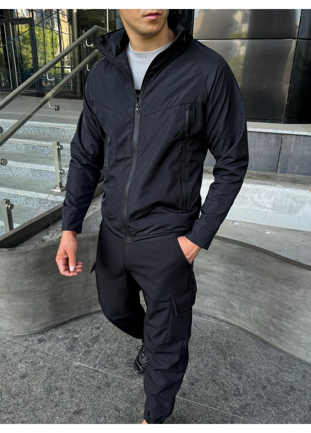 Чорна вітровка No Brand