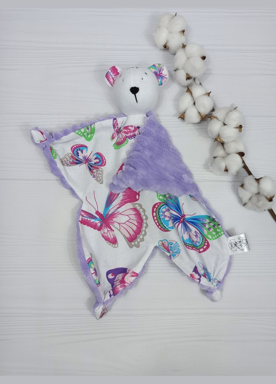 Комфортер Ведмедик і Еко гризунок Шурхітливі вушка a.l.babybox Метелики Бузковий No Brand (315488240)