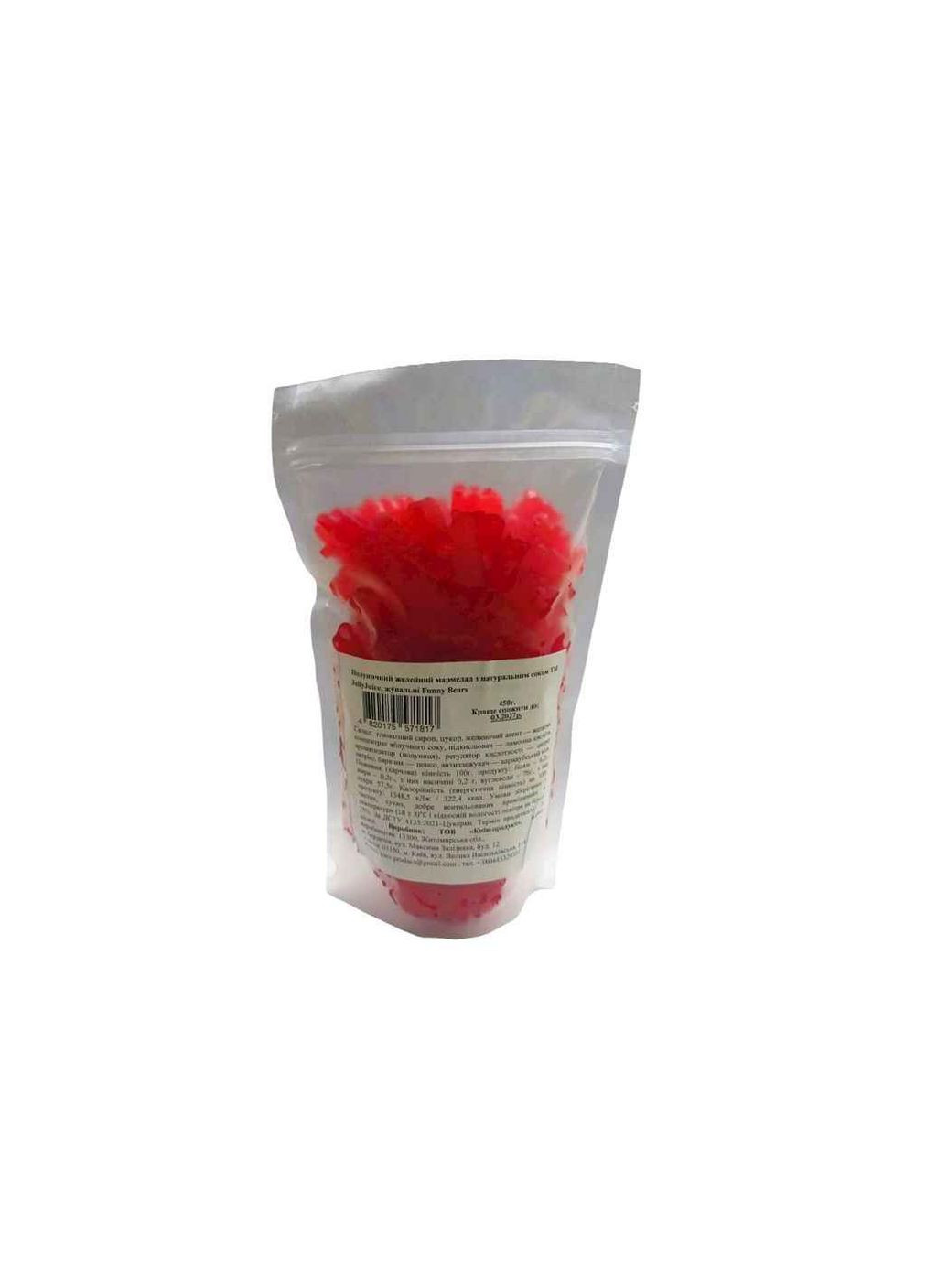 Мармелад JELLYJUICE 450г Клубничный желейный с натуральным соком Funny Bears Jelly Juice (362715150)