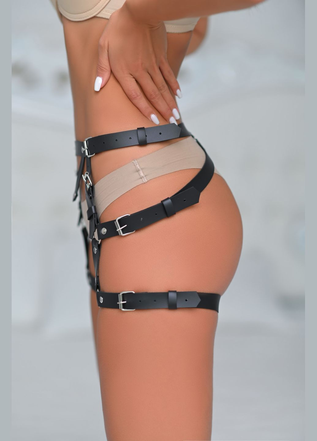 Еко шкіра портупея гартери на бедра Needle 423e No Brand (296794060)