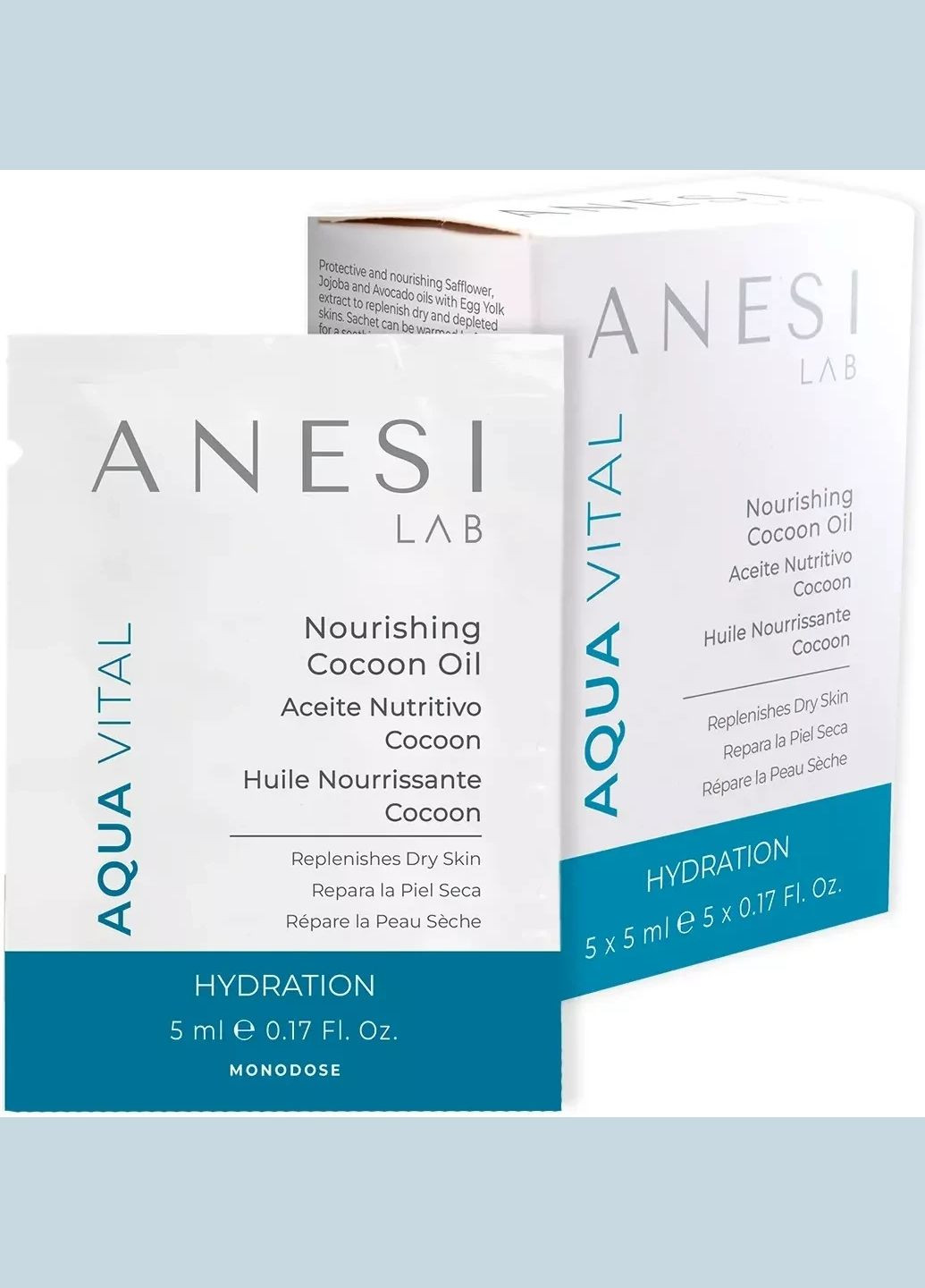 Гелево-масляний концентрат для живлення шкіри обличчя Aqua Vital Nourishing Cocoon Oil 5 шт x 5 мл Anesi (339051051)