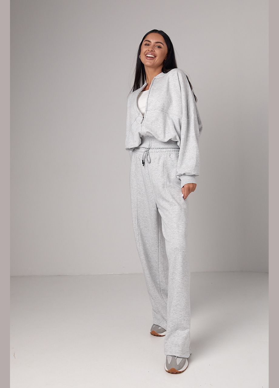 Спортивний костюм з прямими штанами та кофтою на блискавці Lurex (300073350)